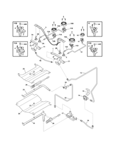 Burner Diagram and Parts List for EI30GS5CJSD  Electrolux Range