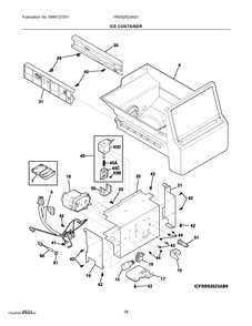 Ice Container Diagram and Parts List for FRSS2623AS1  Frigidaire Refrigerator