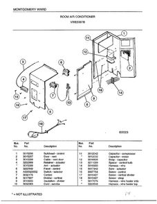 Room Air Conditioner Page 2 Diagram and Parts List for 5367B  Frigidaire Air Conditioner