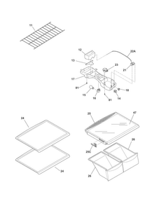 Shelves Diagram and Parts List for CFTR1826LMF  Frigidaire Refrigerator