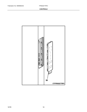 07 - CONTROLS Diagram and Parts List for FPBG2277RF2  Frigidaire Refrigerator