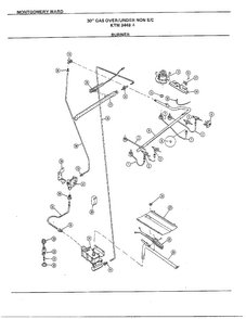 30" Gas Over/under Burner Diagram and Parts List for 3448A  Frigidaire Range