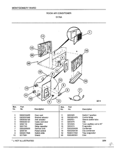 Room Air Conditioner Page 2 Diagram and Parts List for 5178A  Frigidaire Air Conditioner