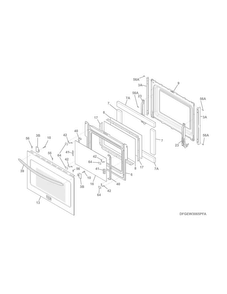 Door Diagram and Parts List for FGEW3065PFD  Frigidaire Wall Oven