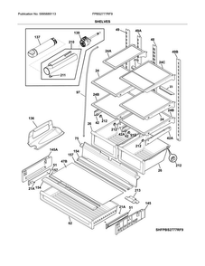 Shelves Diagram and Parts List for FPBS2777RF9  Frigidaire Refrigerator