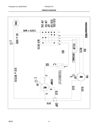 Wiring Diagram Diagram and Parts List for FFRA0511R1C  Frigidaire Air Conditioner