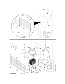 System Diagram and Parts List for KCBM180FQYA  Kelvinator Freezer