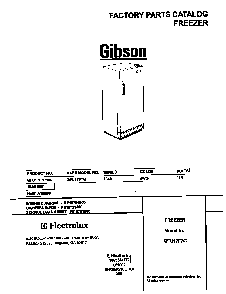 Cover Diagram and Parts List for GFU17F7GW4  Gibson Freezer