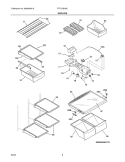 SHELVES Diagram and Parts List for FRT21BH8CQ2  Frigidaire Refrigerator