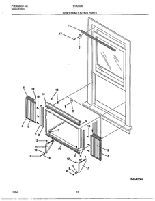 Window Mounting Parts Diagram and Parts List for 5180004  Frigidaire Air Conditioner