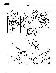 Burner Diagram and Parts List for 30-2272-00 07 Tappan Range