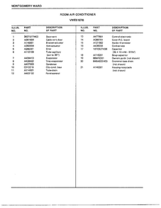 Room Air Conditioner Page 4 Diagram and Parts List for 5187B  Frigidaire Air Conditioner