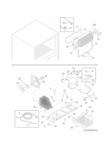 System Diagram and Parts List for 25370509413  Kenmore Refrigerator