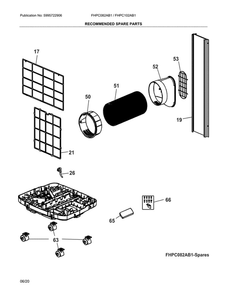 Recommended Spare Parts Diagram and Parts List for FHPC082AB10  Frigidaire Air Conditioner