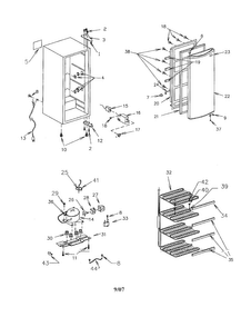 Compact Freezer Diagram and Parts List for 56428702700  Kenmore Freezer