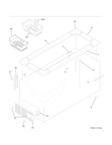 Cabinet Diagram and Parts List for 25312812510  Kenmore Freezer