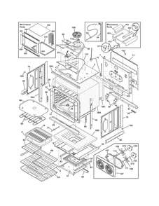 Lower Oven Diagram and Parts List for FPMC3085PFC  Frigidaire Microwave Oven Combo