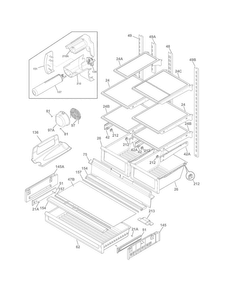 Shelves Diagram and Parts List for LGHB2867PF0  Frigidaire Refrigerator
