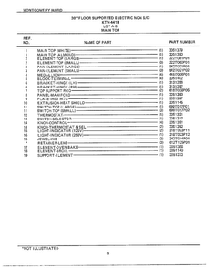 30` Floor Main Top Page 2 Diagram and Parts List for 4418A  Frigidaire Range