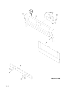 Backguard Diagram and Parts List for FFGF3011LWD  Frigidaire Range