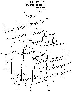 Door Diagram and Parts List for 5649630410  Kenmore Refrigerator