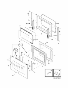 Door Diagram and Parts List for 79048783901  Kenmore Wall Oven