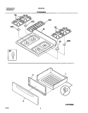 TOP / DRAWER Diagram and Parts List for GSG3PZCQA  Frigidaire Range