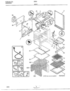 Body Page 3 Diagram and Parts List for 285847A  Frigidaire Range