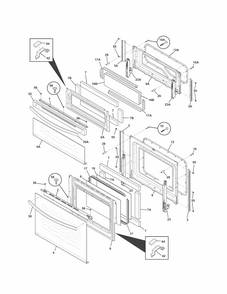 Doors Diagram and Parts List for 79098052004  Kenmore Range