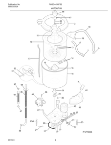 Motor/Tub Diagram and Parts List for FWSC445RFS2  Frigidaire Washer