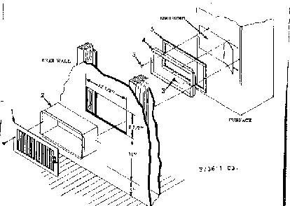 Rear wall register kit Diagram and Parts List for 867736311  Frigidaire Furnace