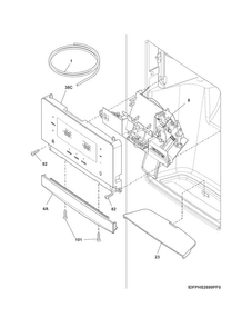 Ice & Water Dispenser Diagram and Parts List for FGHS2355PF1  Frigidaire Refrigerator