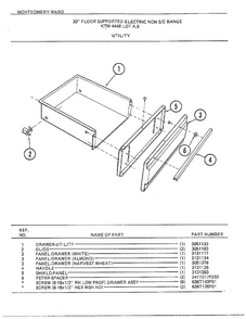 30" Floor/utility Diagram and Parts List for 4448B  Frigidaire Range