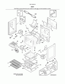 Body Diagram and Parts List for 79074233314  Kenmore Range