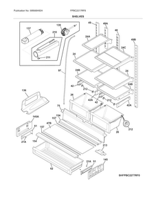 Shelves Diagram and Parts List for FPBC2277RF8  Frigidaire Refrigerator