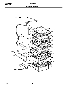 Refrigerator Shelves Diagram and Parts List for FRS24AGGW9  Frigidaire Refrigerator
