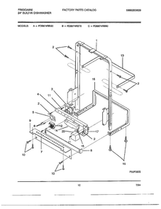 24" Built In Dishwasher Page 9 Diagram and Parts List for 787  Frigidaire Dishwasher