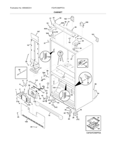 Cabinet Diagram and Parts List for FGHF2366PFEA  Frigidaire Refrigerator