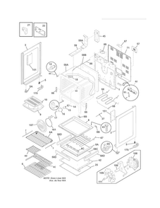 Body Diagram and Parts List for LGEF3045KFH  Frigidaire Range