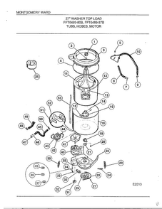 Tubs/hoses/motor Diagram and Parts List for 6489-80B  Frigidaire Washer