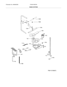 Wash System Diagram and Parts List for FGID2479SF0A  Frigidaire Dishwasher