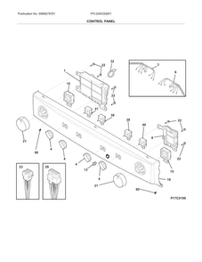 Control Panel Diagram and Parts List for FFLG4033QW1  Frigidaire Washer Dryer Combo