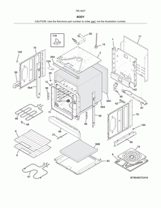 Body Diagram and Parts List for 79040279412  Kenmore Wall Oven