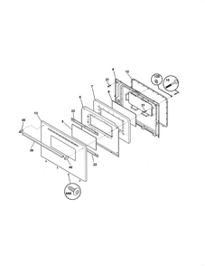 Door Diagram and Parts List for 79065312210  Kenmore Range