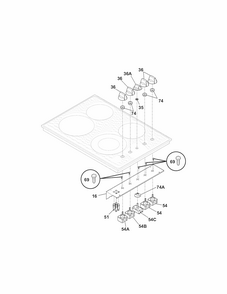 Part Location Diagram of 318549000 Frigidaire Burner Knob - White