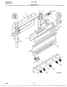 Backguard Diagram and Parts List for 2843-80C  Frigidaire Range