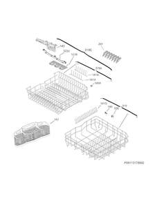 Racks Diagram and Parts List for FGID2474QF4B  Frigidaire Dishwasher