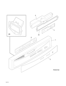Control Panel Diagram and Parts List for FFBD2406NB5A  Frigidaire Dishwasher