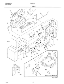 Ice Maker Diagram and Parts List for OEMF3-FRS26ZXHD2  Frigidaire Refrigerator