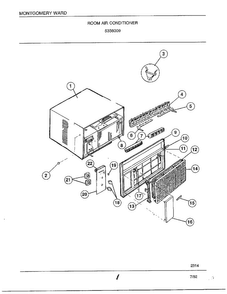 Room Air Conditioner Diagram and Parts List for 5338009  Frigidaire Air Conditioner